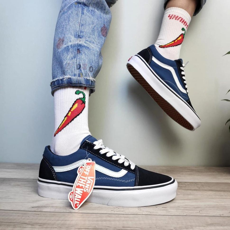 Кеди Vans Old Skool Navy Blue White 5180 фото