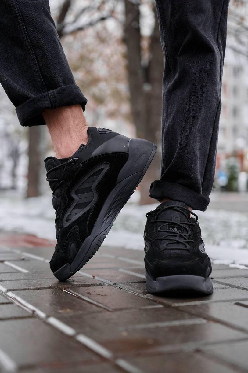 Зимові Кросівки Adidas Streetball Black Fur 10057 фото