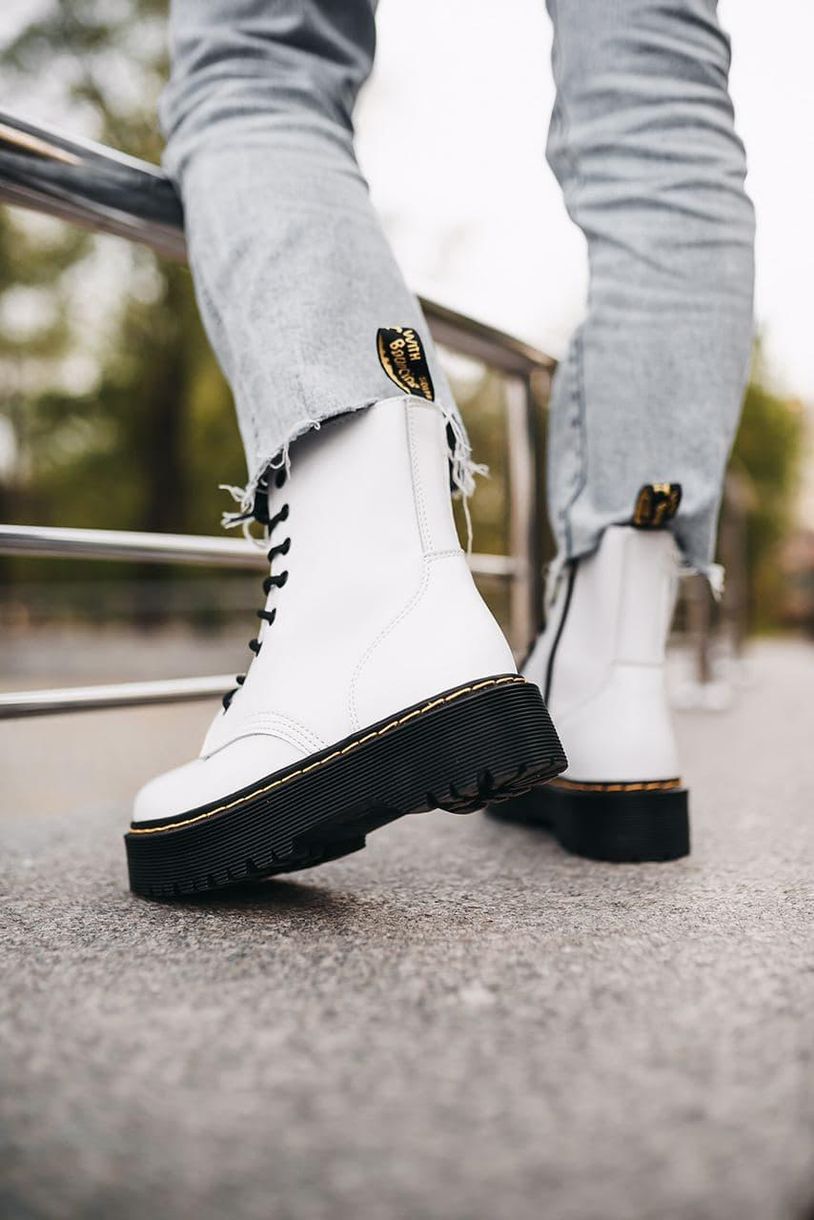 Черевики Dr. Martens JADON White Black No Logo (Молнія) 4382 фото