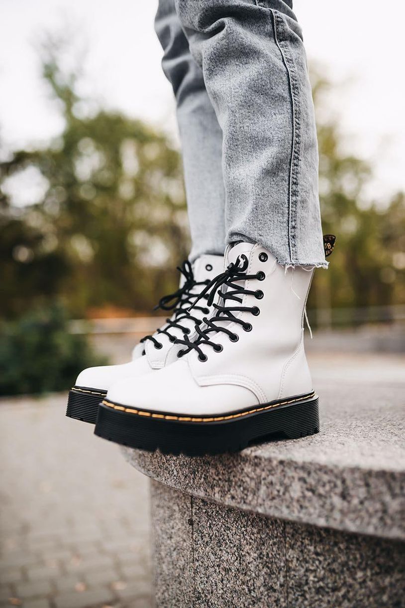 Черевики Dr. Martens JADON White Black No Logo (Молнія) 4382 фото