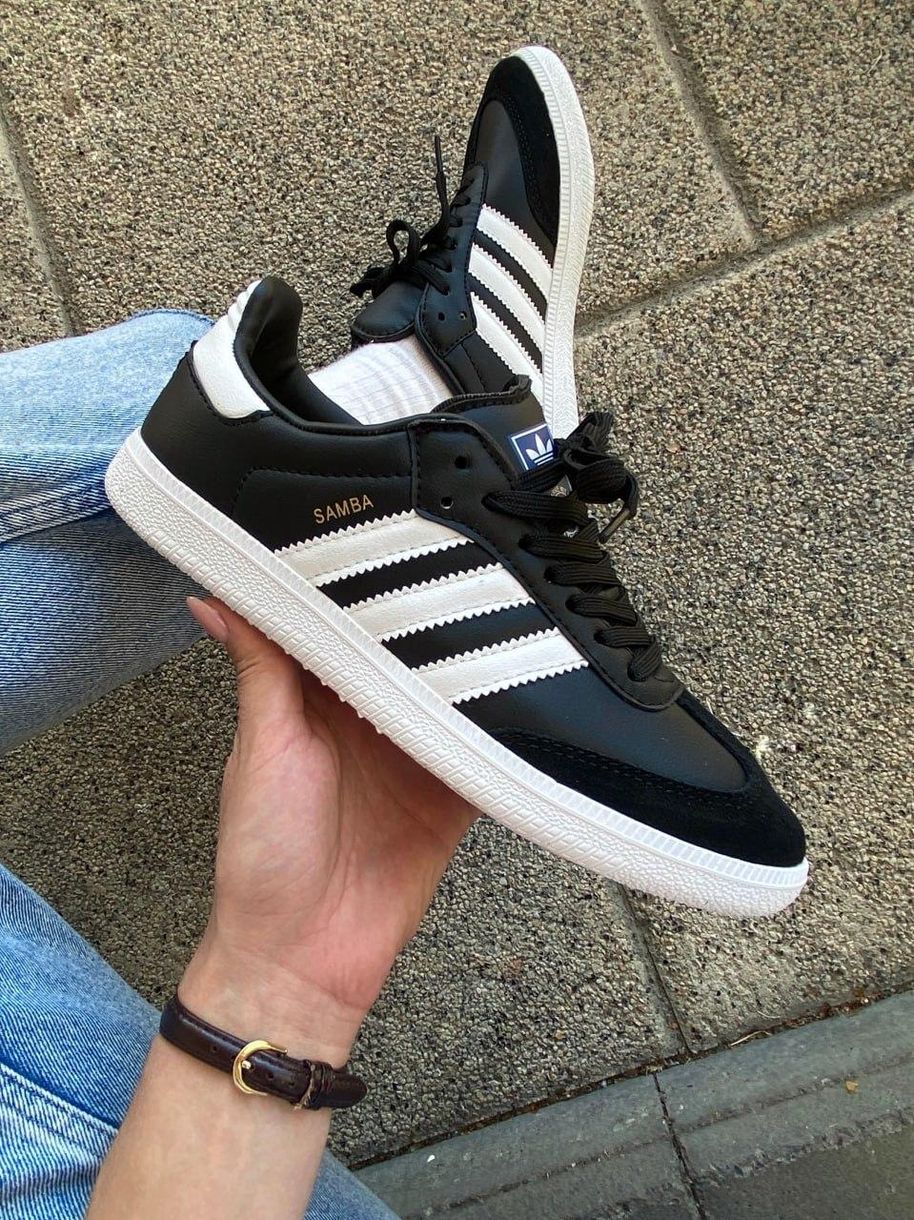 Кроссовки Adidas Samba Low Black White 9625 фото