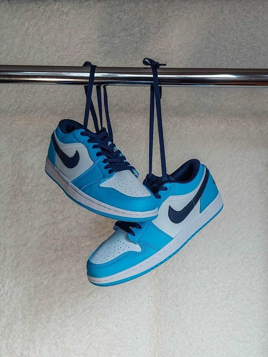 Баскетбольные кроссовки Nike Air Jordan Retro 1 Low Blue White Black 6432 фото