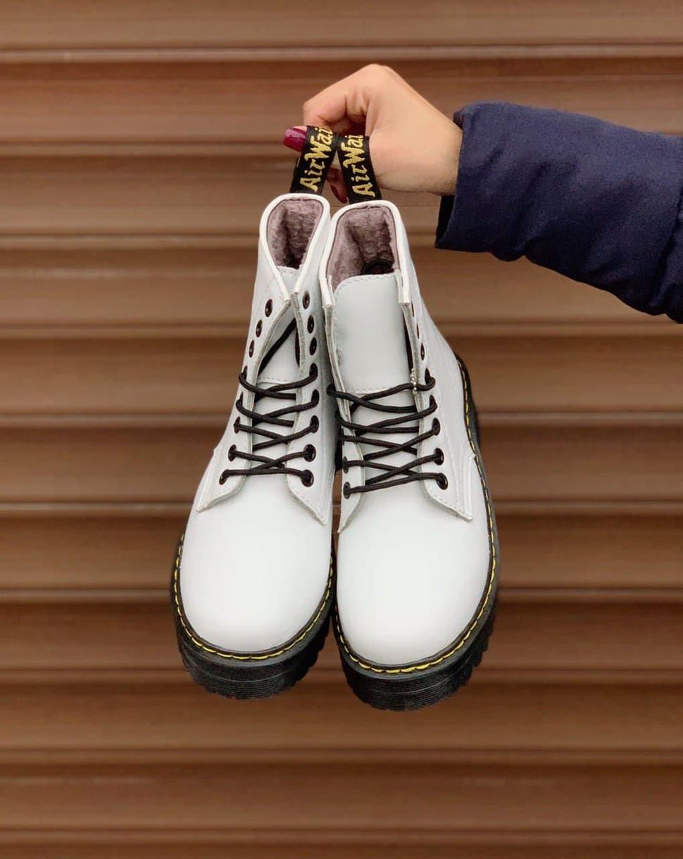 Зимние ботинки Dr. Martens JADON White Black Logo 4323 фото