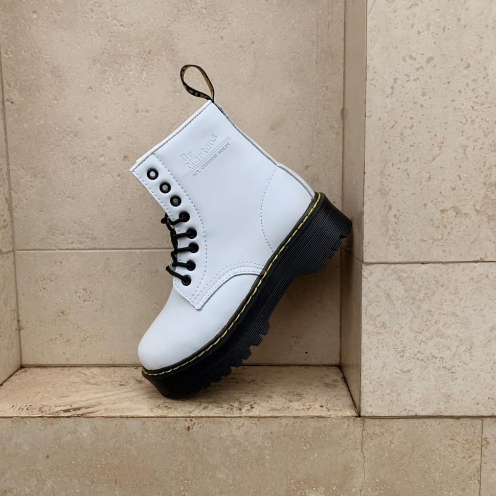 Зимние ботинки Dr. Martens JADON White Black Logo 4323 фото