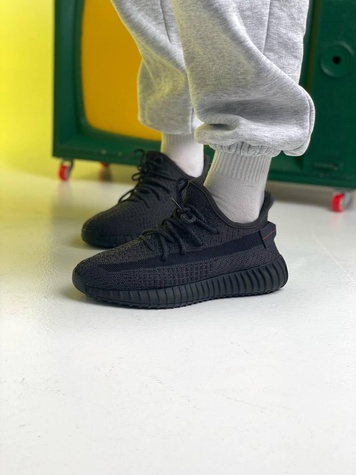 Кросівки Adidas Yeezy Boost 350 V2 Black Static (Повна рефлективність) 3012 фото