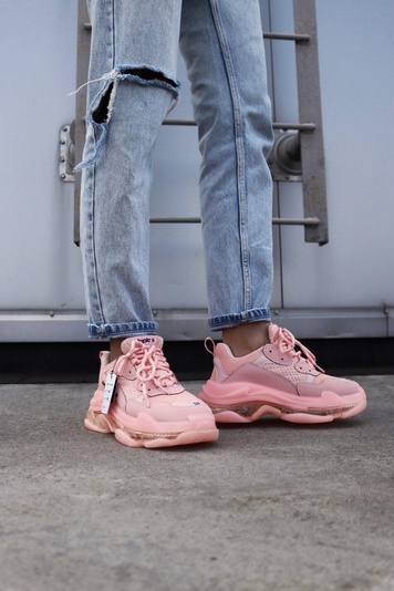 Кросівки Balenciaga Triple S Clear Sole Pink «Black Logo» 3 3480 фото