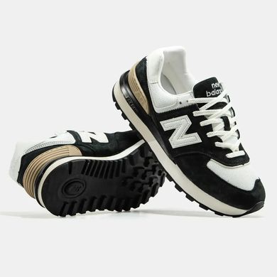 New Balance 574 Black White Suede Mesh, 40