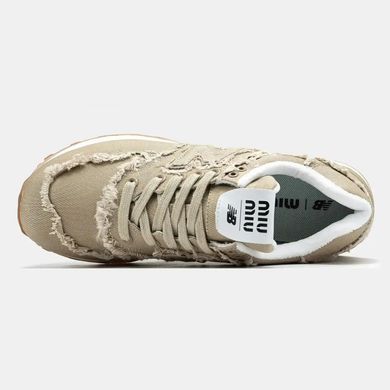 New Balance 574 x Miu Miu Beige Raw Edge