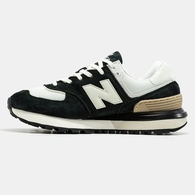 New Balance 574 Black White Suede Mesh, 40