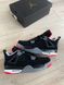 Nike Air Jordan Retro 4 Grey Black Red v2 10044 фото 9