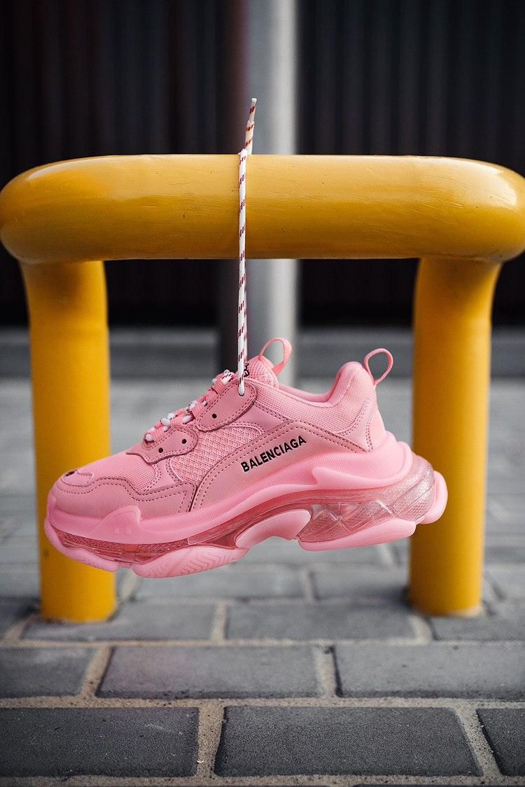 Кросівки Balenciaga Triple S Clear Sole Pink «Black Logo» 3 3480 фото