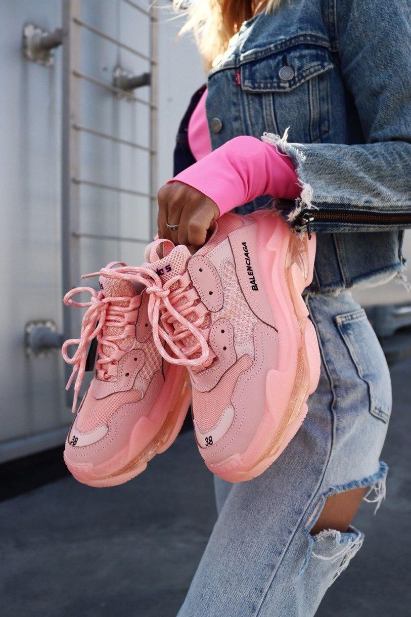 Кросівки Balenciaga Triple S Clear Sole Pink «Black Logo» 3 3480 фото