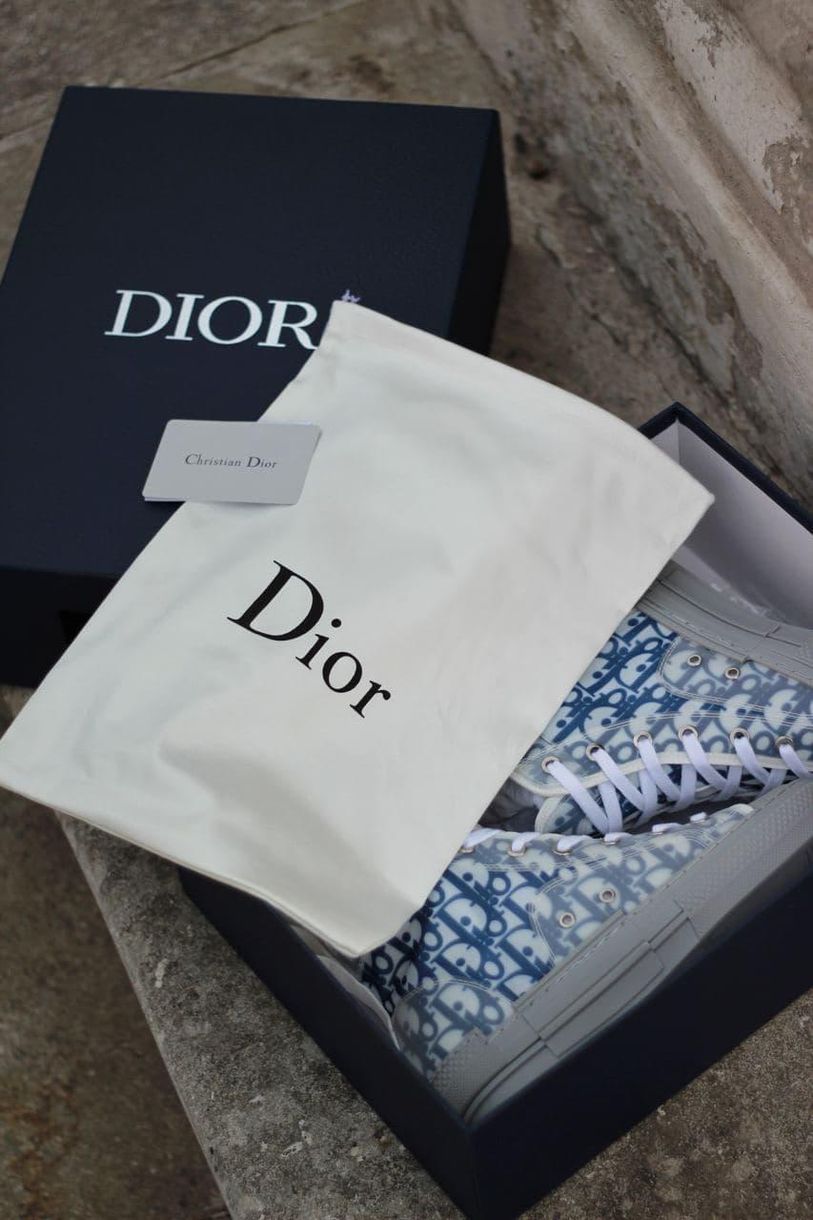Dior B23 High TOP Grey Blue 4816 фото