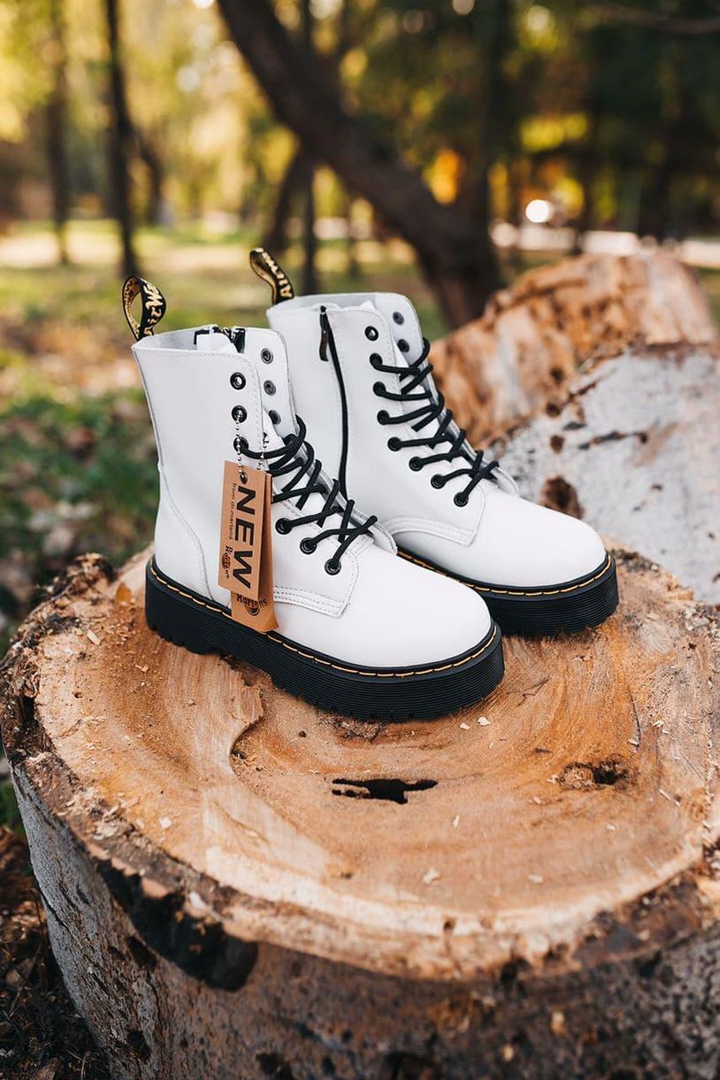 Черевики Dr. Martens JADON White Black No Logo (Молнія) 4382 фото