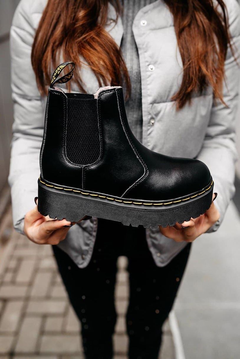 Зимові Черевики Dr. Martens Platform Chelsea Black 3 4393 фото