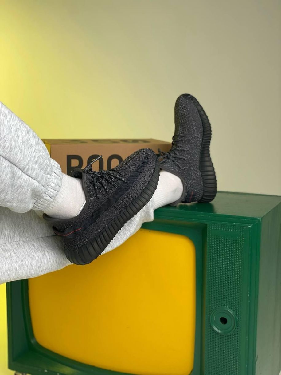 Кросівки Adidas Yeezy Boost 350 V2 Black Static (Повна рефлективність) 3012 фото