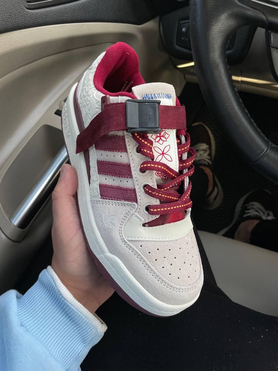 Кросівки Adidas Forum Beige Bordo 8781 фото