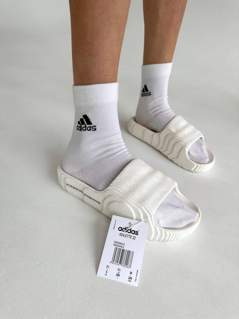 Шльопанці Adidas Adilette White Slides 9187 фото