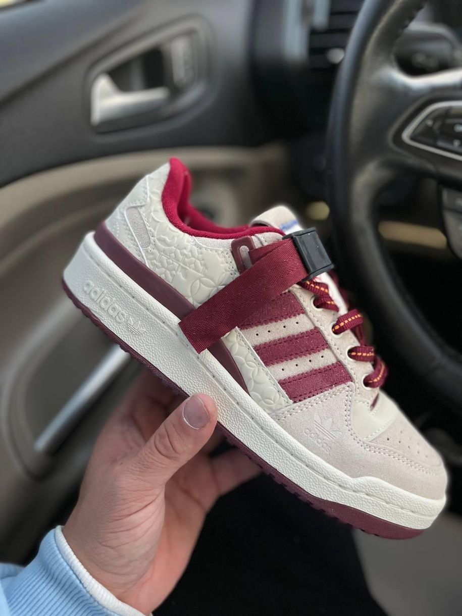 Кросівки Adidas Forum Beige Bordo 8781 фото