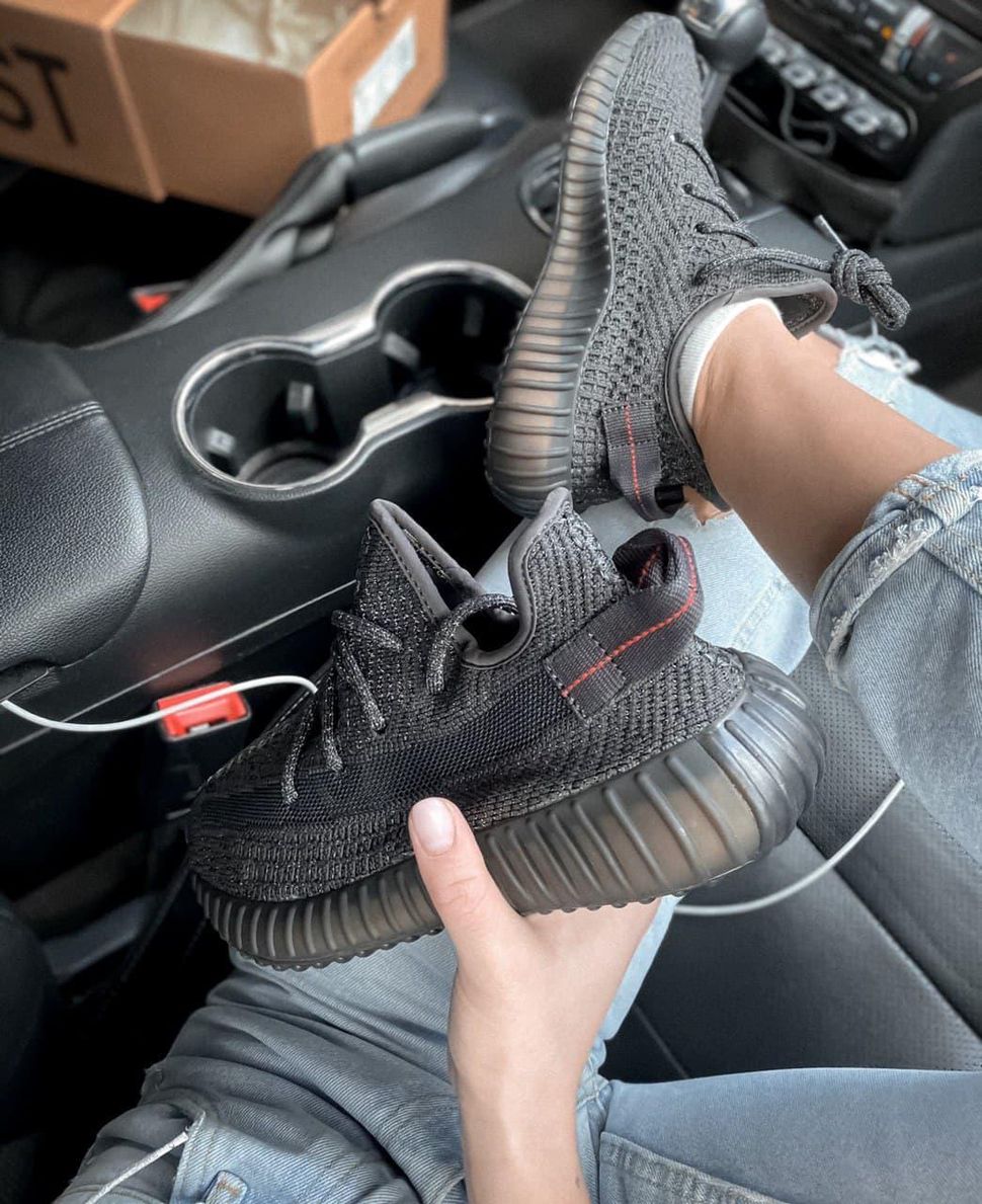 Кросівки Adidas Yeezy Boost 350 V2 Black Static (Повна рефлективність) 3012 фото