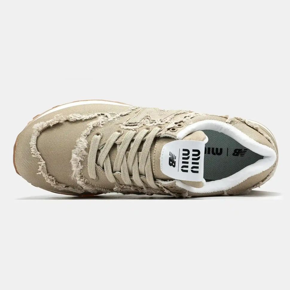 New Balance 574 x Miu Miu Beige Raw Edge