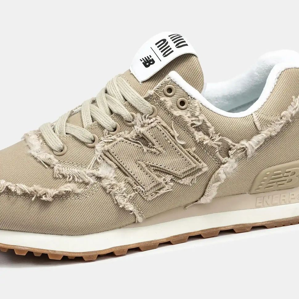 New Balance 574 x Miu Miu Beige Raw Edge