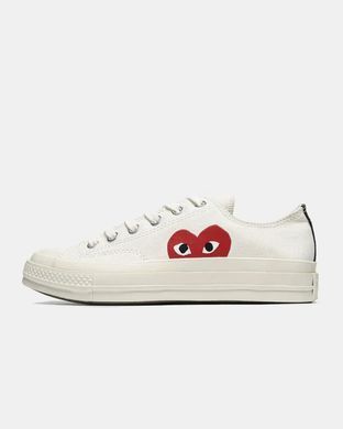 Converse Chuck 70 x Comme des Gar&ccedil;ons PLAY Low Egret Red Heart