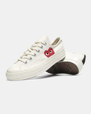 Converse Chuck 70 x Comme des Gar&ccedil;ons PLAY Low Egret Red Heart, розмір 36
