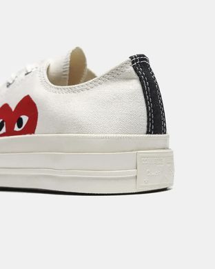 Converse Chuck 70 x Comme des Gar&ccedil;ons PLAY Low Egret Red Heart