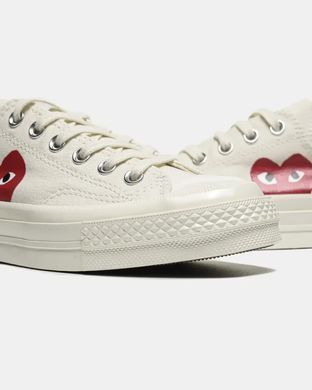 Converse Chuck 70 x Comme des Gar&ccedil;ons PLAY Low Egret Red Heart, розмір 36