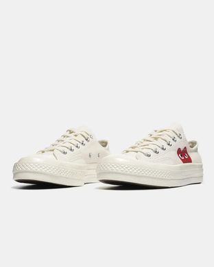 Converse Chuck 70 x Comme des Gar&ccedil;ons PLAY Low Egret Red Heart, розмір 36