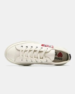 Converse Chuck 70 x Comme des Gar&ccedil;ons PLAY Low Egret Red Heart, розмір 36