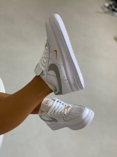 Кросівки Nike Air Force 1 White Grey Logo 6106 фото