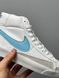 Кроссовки Nike Blazer Mid White Blue Logo 1763 фото 9
