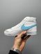 Кроссовки Nike Blazer Mid White Blue Logo 1763 фото 2