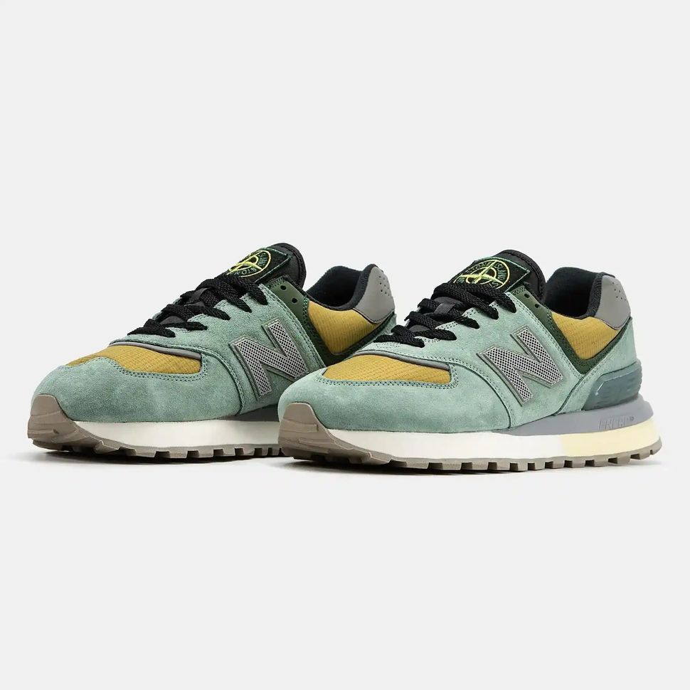 New Balance 574 x Stone Island Green Mustard Black