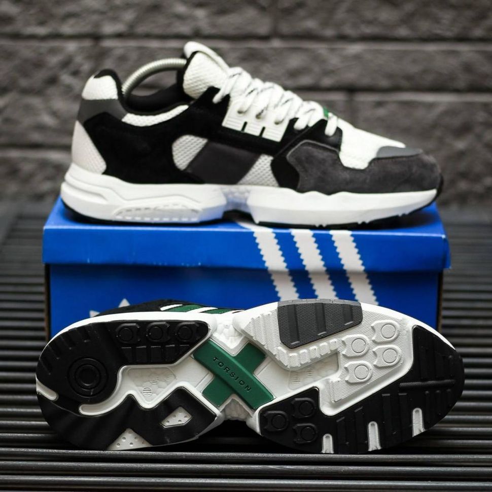 Кроссовки Adidas ZX Torsion Black White Grey 8948 фото