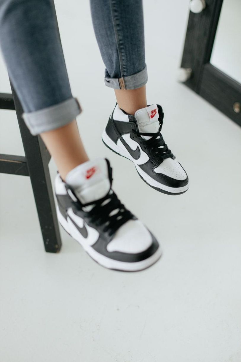 Кросівки Nike Dunk High Black White 6725 фото