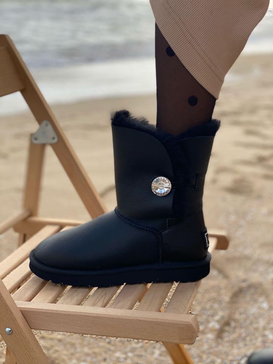 Зимние сапоги UGG Black Leather 1, 37