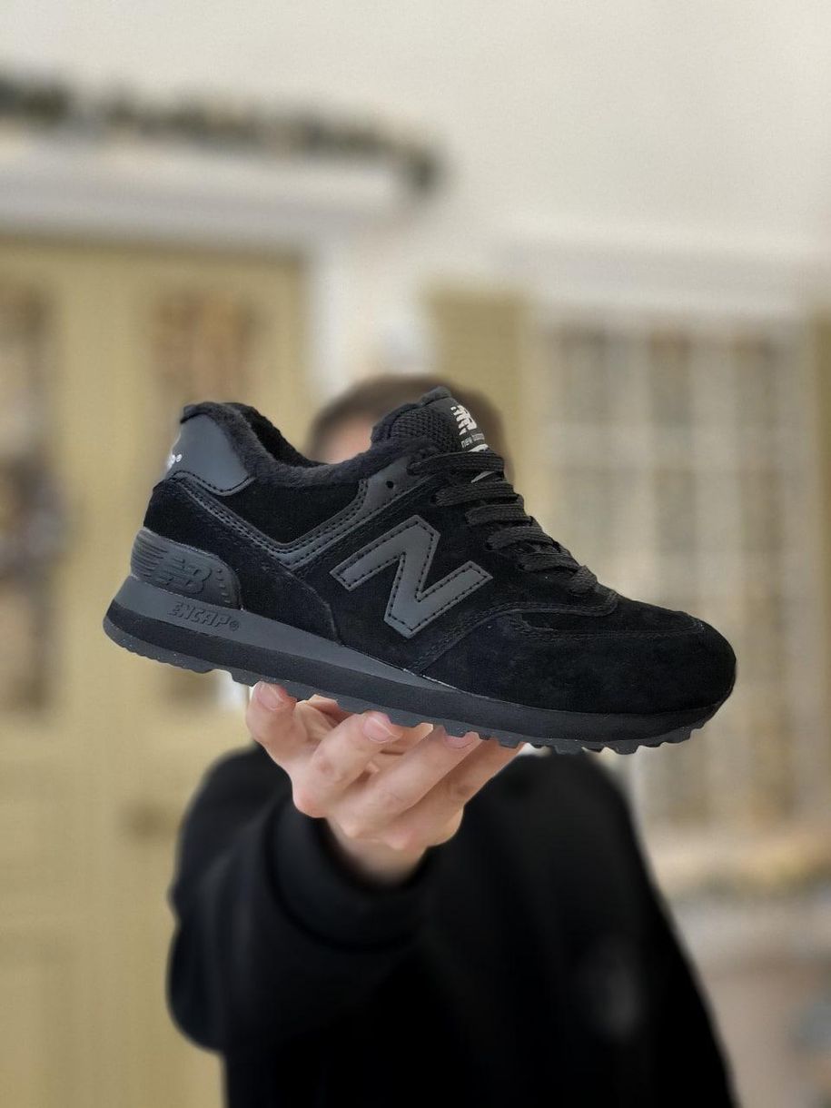 Зимние Кроссовки New Balance 574 Black 1 3763 фото