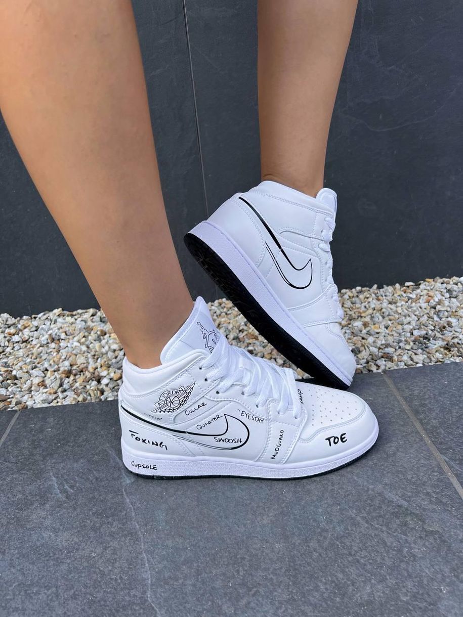 Баскетбольні кросівки Nike Air Jordan 1 Retro High Light Grey White 7390 фото