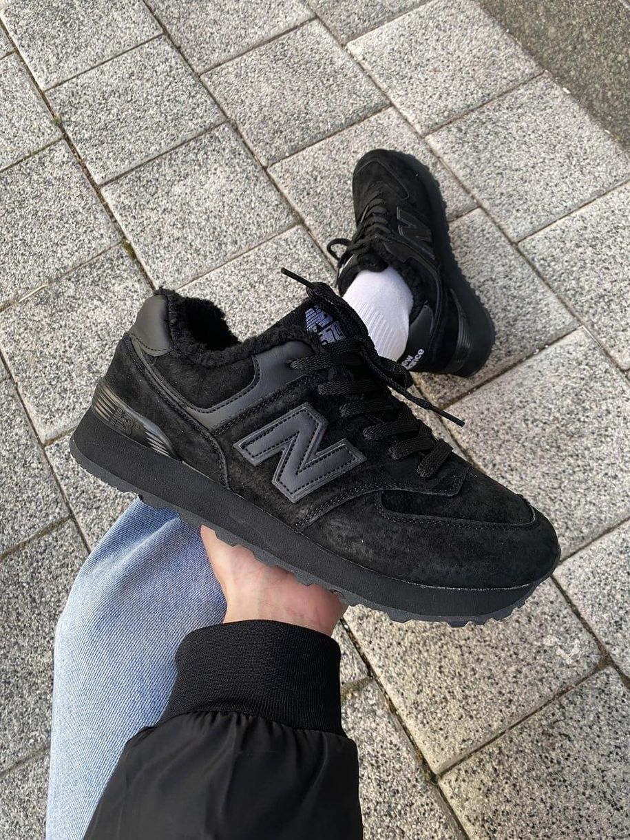 Зимові Кросівки New Balance 574 Black (Хутро) 9745 фото