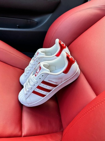 Кросівки Adidas Superstar Red White 2885 фото