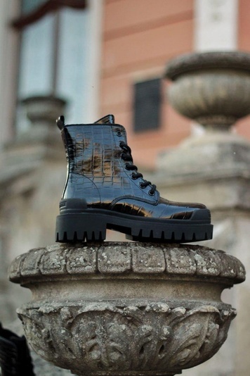 Черевики Balenciaga Boots Tractor Black Fur 2 3507 фото