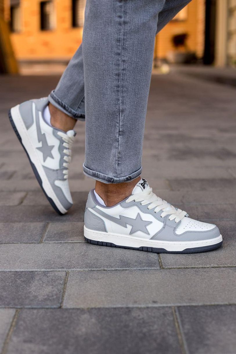 Кросівки BAPE STA Grey White 9486 фото