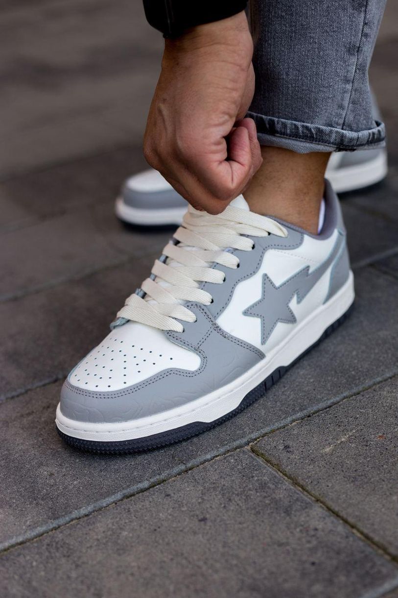 Кросівки BAPE STA Grey White 9486 фото