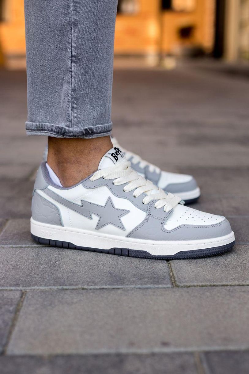 Кроссовки BAPE STA Grey White 9486 фото