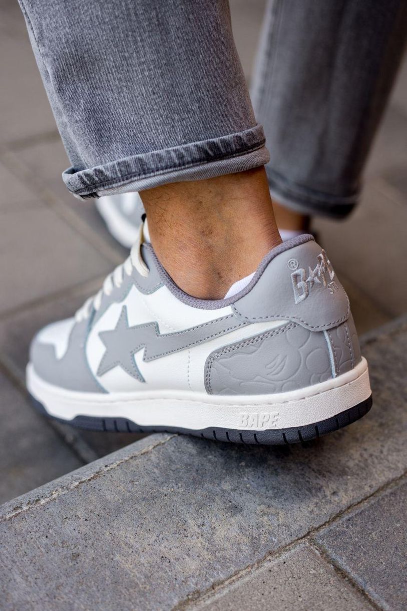 Кроссовки BAPE STA Grey White 9486 фото