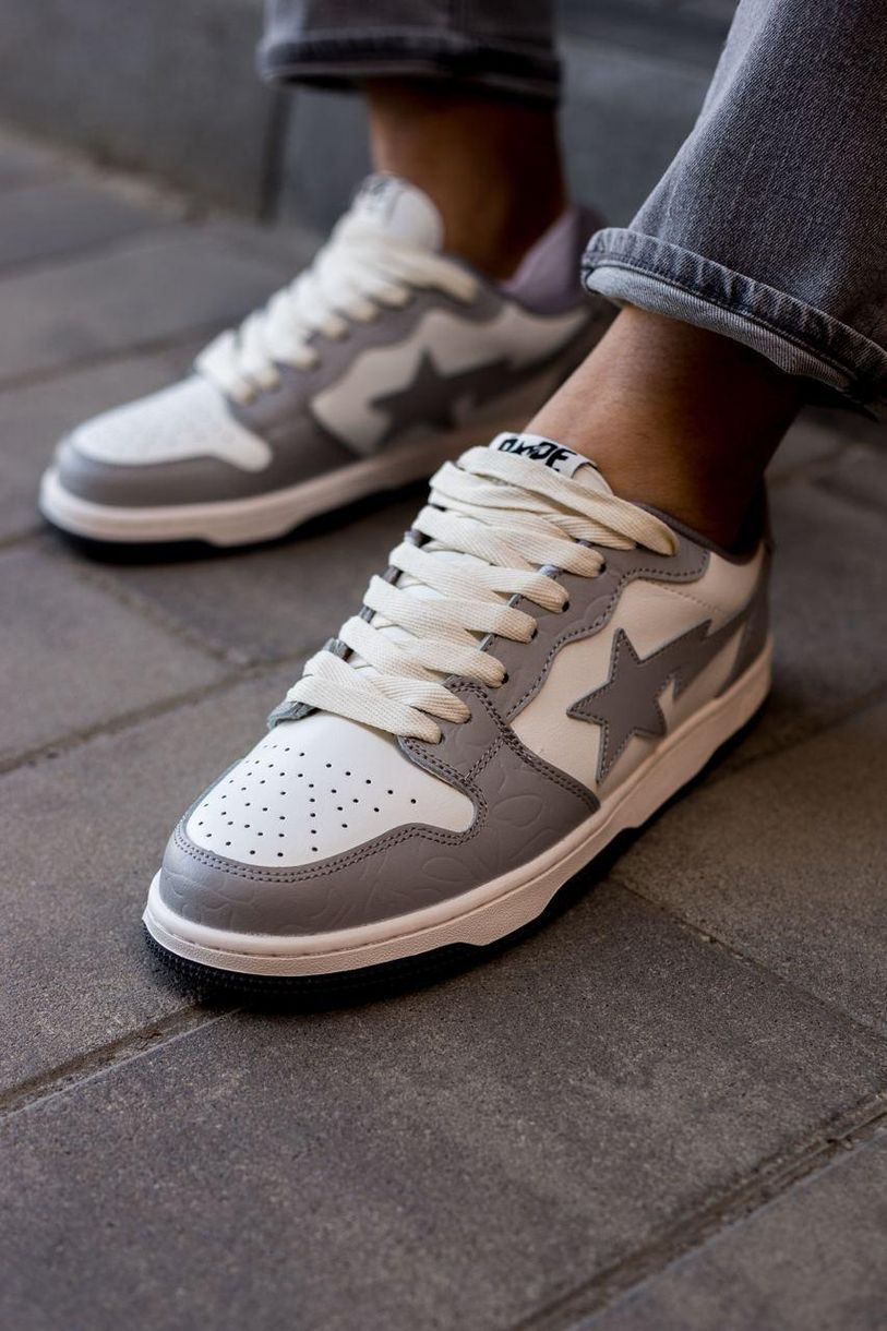 Кроссовки BAPE STA Grey White 9486 фото