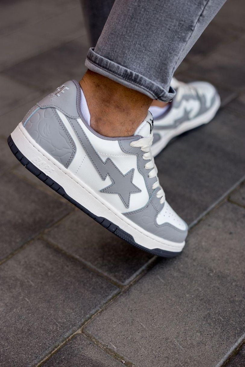 Кроссовки BAPE STA Grey White 9486 фото